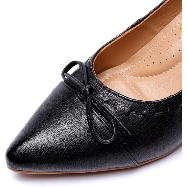 Mona flying Leather Mid Kitten Pumps Elegant Women Slip On Classic Comfortable Elegant Handmade Work Shoes