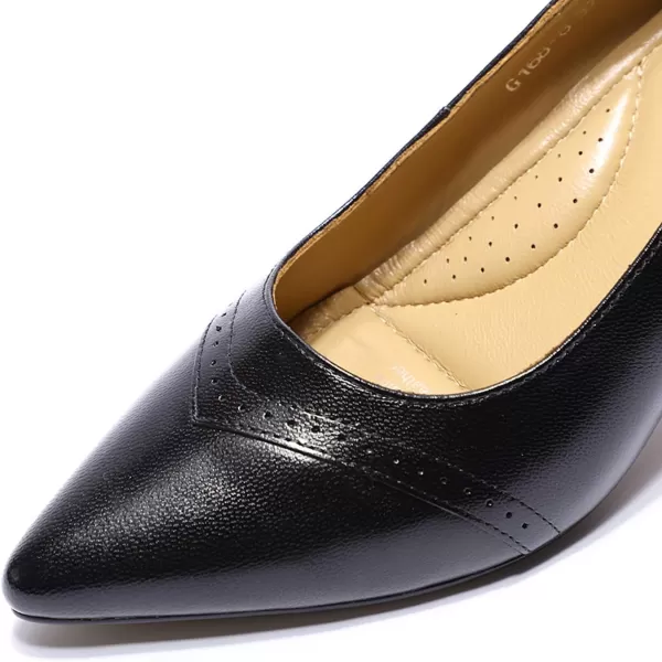 Mona flying Leather Mid Kitten Pumps Elegant Women Slip On Classic Comfortable Elegant Handmade Work Shoes