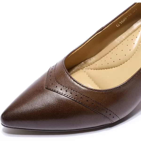 Mona flying Leather Mid Kitten Pumps Elegant Women Slip On Classic Comfortable Elegant Handmade Work Shoes