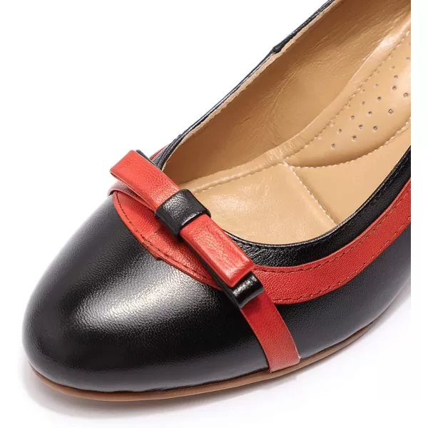 Mona flying Leather Mid Kitten Pumps Elegant Women Slip On Classic Comfortable Elegant Handmade Work Shoes