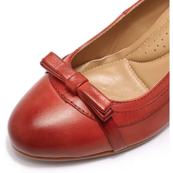 Mona flying Leather Mid Kitten Pumps Elegant Women Slip On Classic Comfortable Elegant Handmade Work Shoes