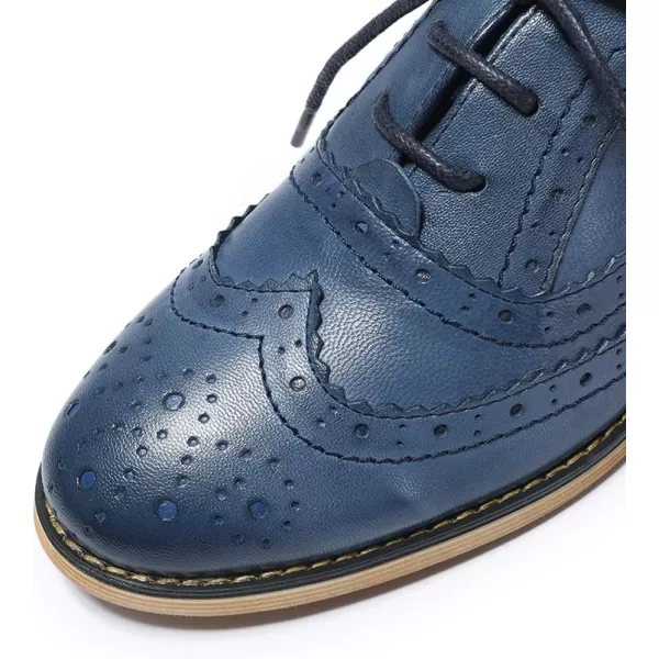 Mona flying Womens Handcrafted Comfy Wingtip Oxfords Brogue Ladies Lace up Leather Shoes