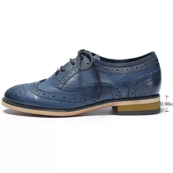 Mona flying Womens Handcrafted Comfy Wingtip Oxfords Brogue Ladies Lace up Leather Shoes