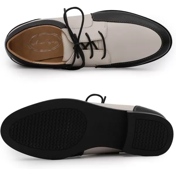 Mona flying Womens Handmade Dress Oxfords Derby Comfortable Lace up Leather Shoes for Ladies