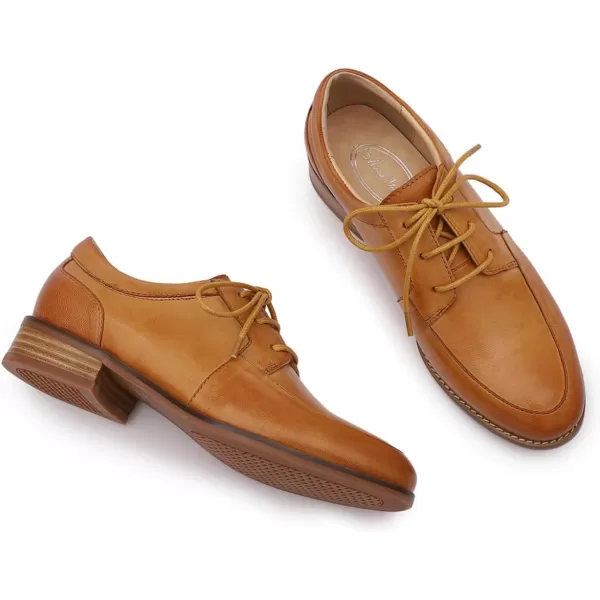 Mona flying Womens Handmade Dress Oxfords Derby Comfortable Lace up Leather Shoes for Ladies