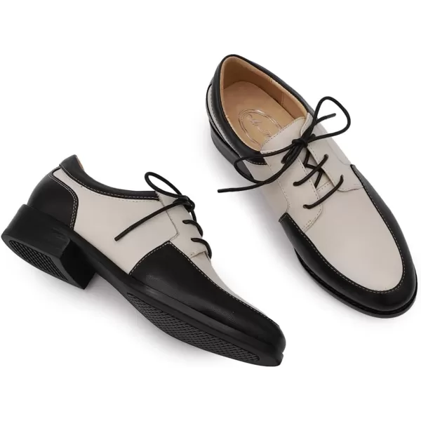 Mona flying Womens Handmade Dress Oxfords Derby Comfortable Lace up Leather Shoes for Ladies