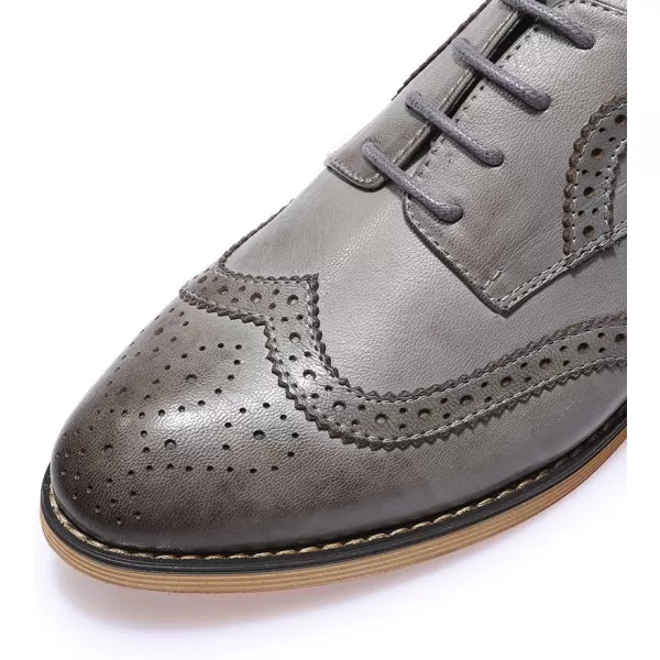 Mona flying Women's Leather Perforated Lace-up Oxfords Brogue Wingtip Derby Shoes for Ladies Women