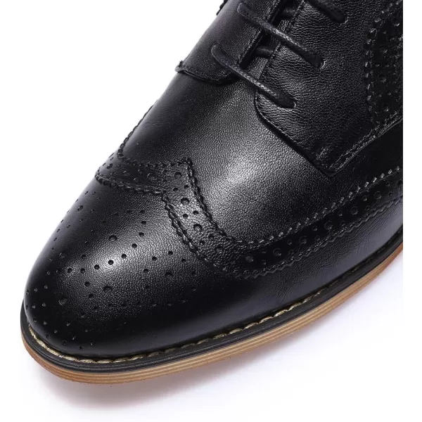 Mona flying Women's Leather Perforated Lace-up Oxfords Brogue Wingtip Derby Shoes for Ladies Women