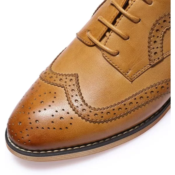 Mona flying Women's Leather Perforated Lace-up Oxfords Brogue Wingtip Derby Shoes for Ladies Women