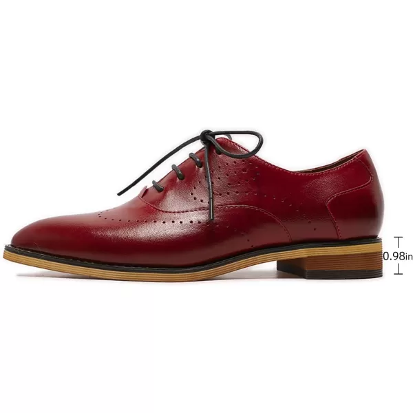 Mona flying Women's Leather Perforated Lace-up Oxfords Brogue Wingtip Derby Shoes for ladis Women