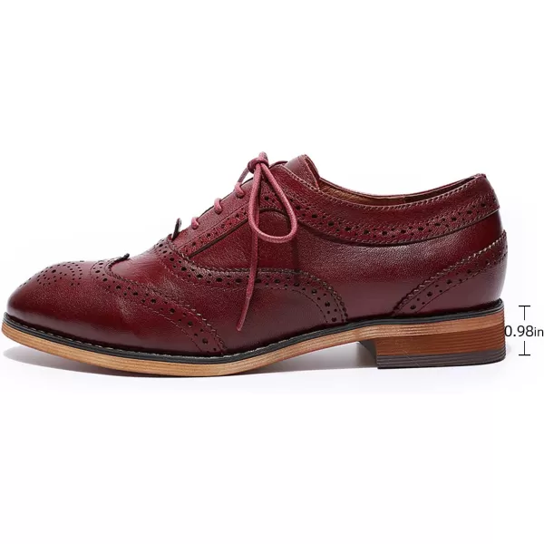 Mona flying Women's Leather Perforated Lace-up Oxfords Brogue Wingtip Derby Shoes for ladis Women