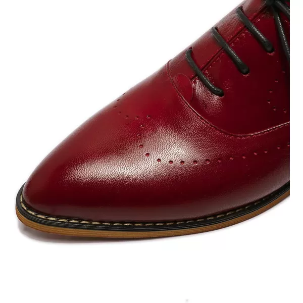 Mona flying Women's Leather Perforated Lace-up Oxfords Brogue Wingtip Derby Shoes for ladis Women
