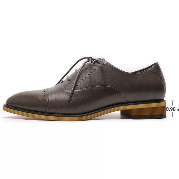 Mona flying Women's Pointed Toe Oxfords Brogue Derby Retro Lace up Leather Shoes for Ladies