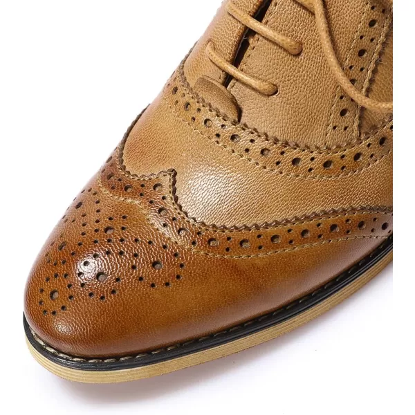 Mona flying Womens Vintage Wingtip Oxfords Ladies Lace up Leather Shoes
