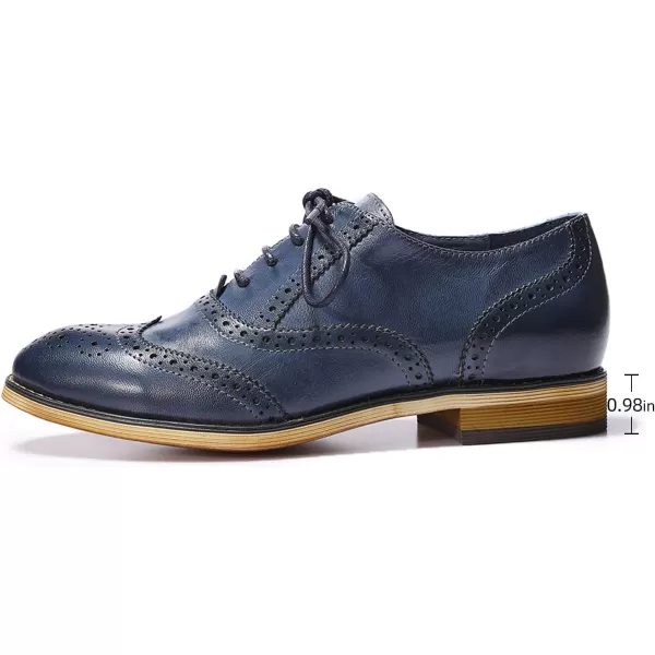 Mona flying Womens Vintage Wingtip Oxfords Ladies Lace up Leather Shoes