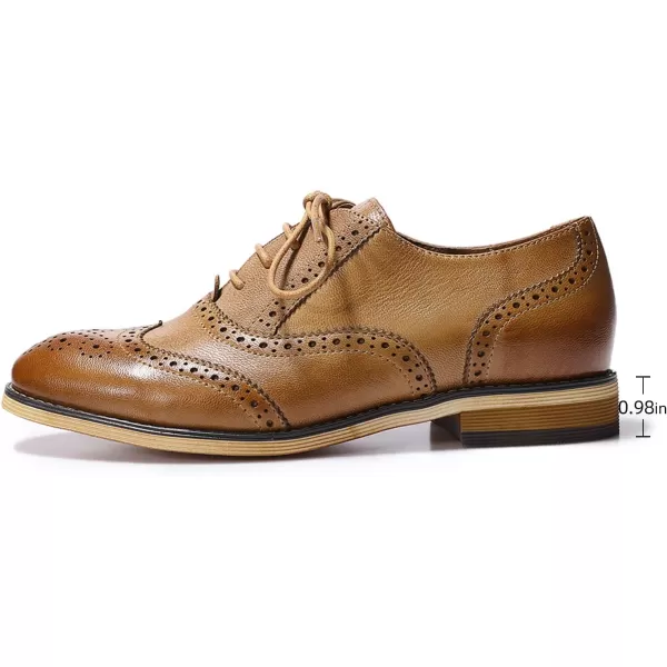 Mona flying Womens Vintage Wingtip Oxfords Ladies Lace up Leather Shoes