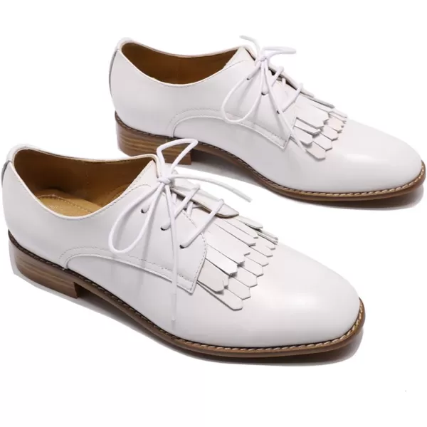 Mona flying Women's Wingtip Oxfords Brogue Derby Vintage Lace up Leather Shoes for Ladies