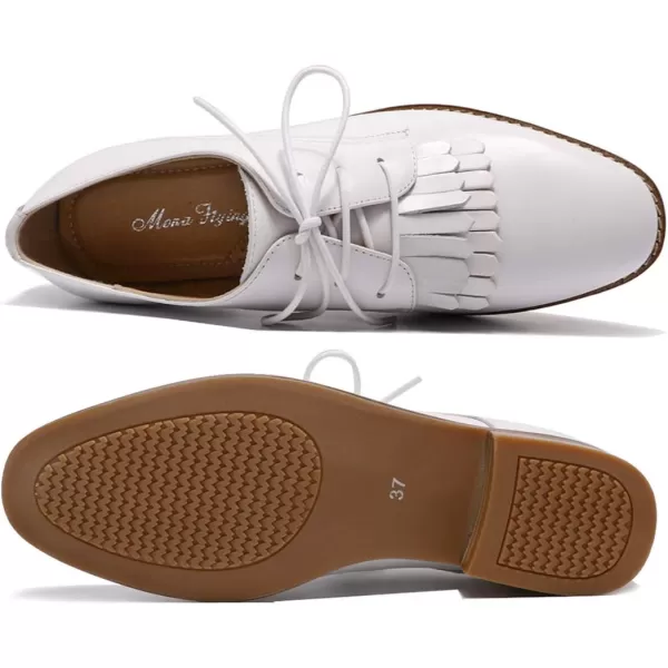 Mona flying Women's Wingtip Oxfords Brogue Derby Vintage Lace up Leather Shoes for Ladies