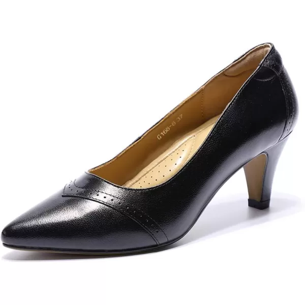 Mona flying Leather Mid Kitten Pumps Elegant Women Slip On Classic Comfortable Elegant Handmade Work Shoes