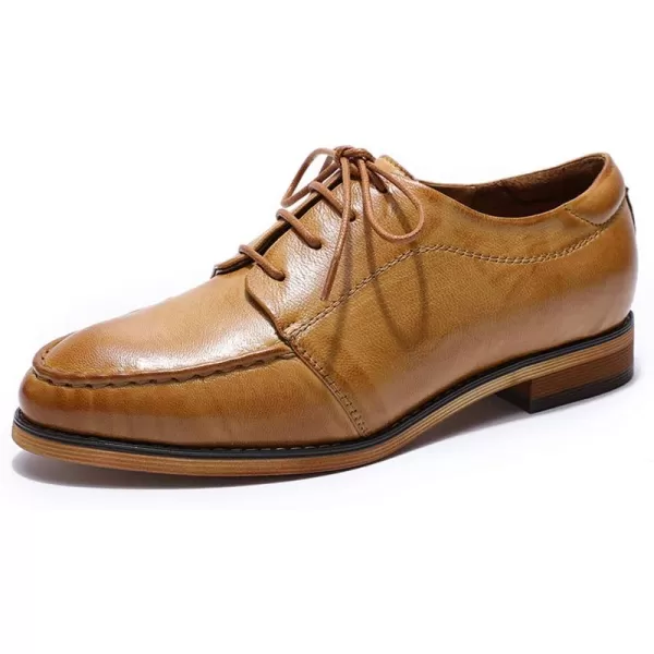 Mona flying Women's Comfortable Dress Oxfords Derby Lace-up Leather Shoes for Ladies