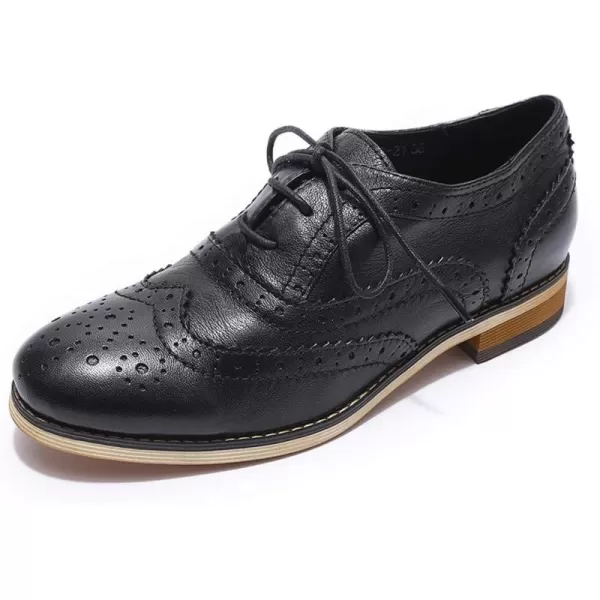 Mona flying Womens Handcrafted Comfy Wingtip Oxfords Brogue Ladies Lace up Leather Shoes