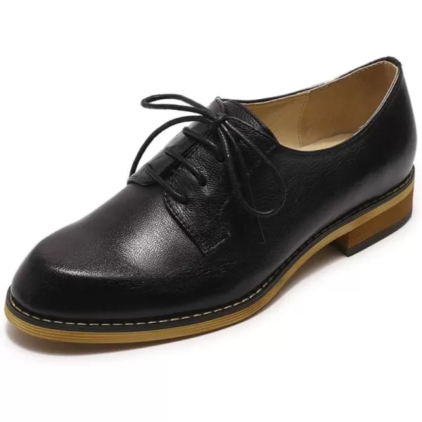 Mona flying Women's Handmade Dress Oxfords Derby Comfy Lace up Leather Shoes for Ladies