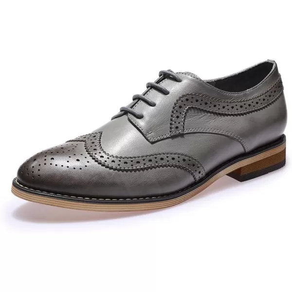 Mona flying Women's Leather Perforated Lace-up Oxfords Brogue Wingtip Derby Shoes for Ladies Women