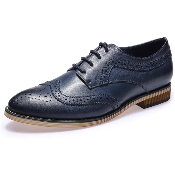 Mona flying Women's Leather Perforated Lace-up Oxfords Brogue Wingtip Derby Shoes for Ladies Women