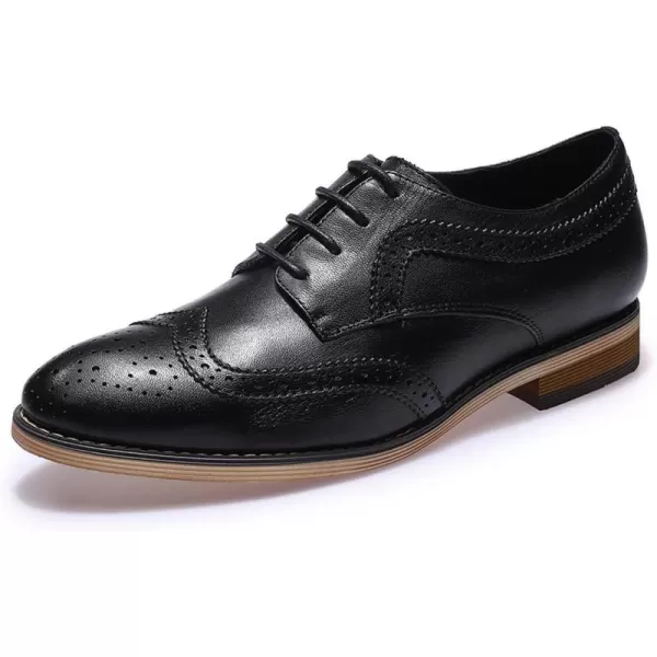 Mona flying Women's Leather Perforated Lace-up Oxfords Brogue Wingtip Derby Shoes for Ladies Women