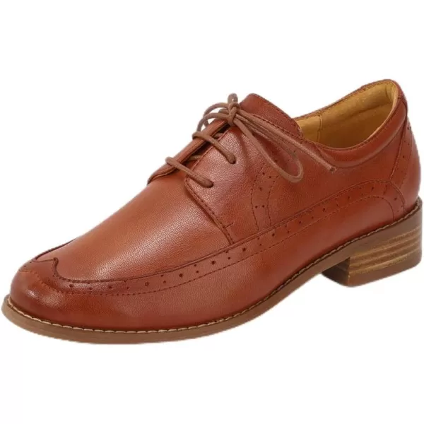 Mona flying Womens Retro Oxfords Brogue Comfortable Handmade Lace up Leather Shoes for Ladies