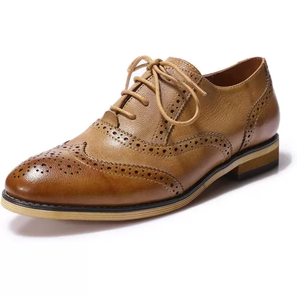 Mona flying Womens Vintage Wingtip Oxfords Ladies Lace up Leather Shoes