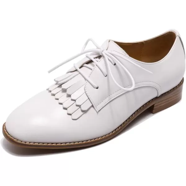 Mona flying Women's Wingtip Oxfords Brogue Derby Vintage Lace up Leather Shoes for Ladies