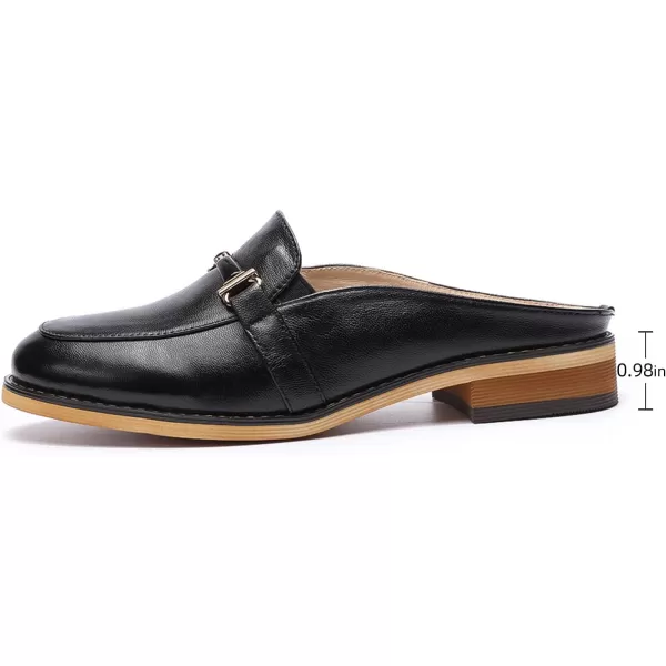 Mona flying Women Leather Mules Shoes Backless Slip On Loafer Low Heel Flats Summer Slide