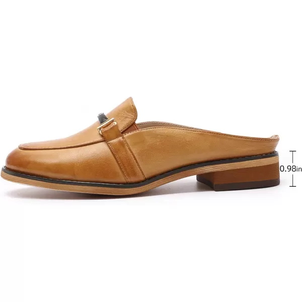 Mona flying Women Leather Mules Shoes Backless Slip On Loafer Low Heel Flats Summer Slide
