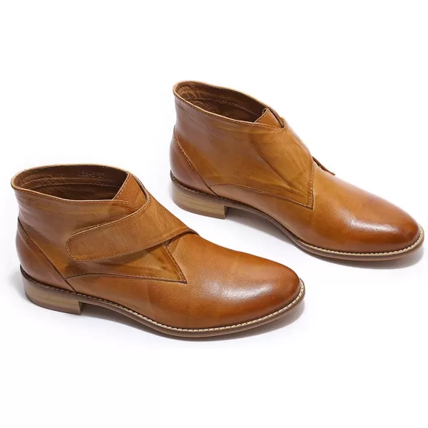 Mona flying Women Ruched Genuine Leather Mid Calf Boots Dual Side Zippers Round Toe Buckle Strap Booties Shoes