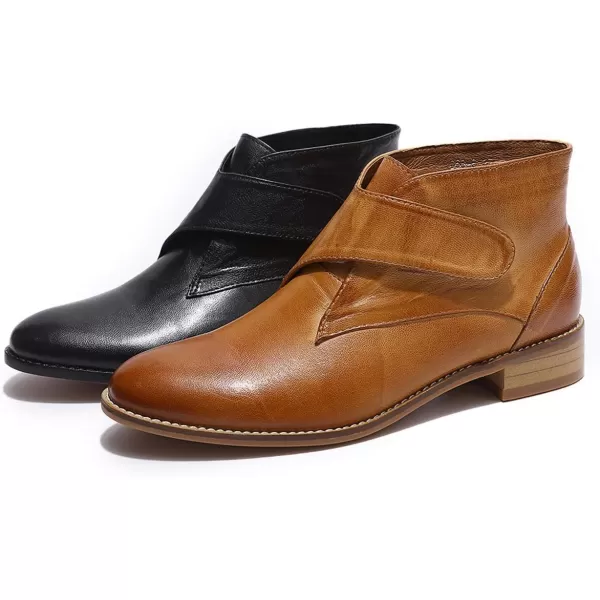 Mona flying Women Ruched Genuine Leather Mid Calf Boots Dual Side Zippers Round Toe Buckle Strap Booties Shoes