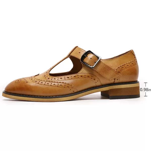 Mona flying Women's Classic Wingtip Oxfords Mary Jane Flat Leather Shoes for Ladies