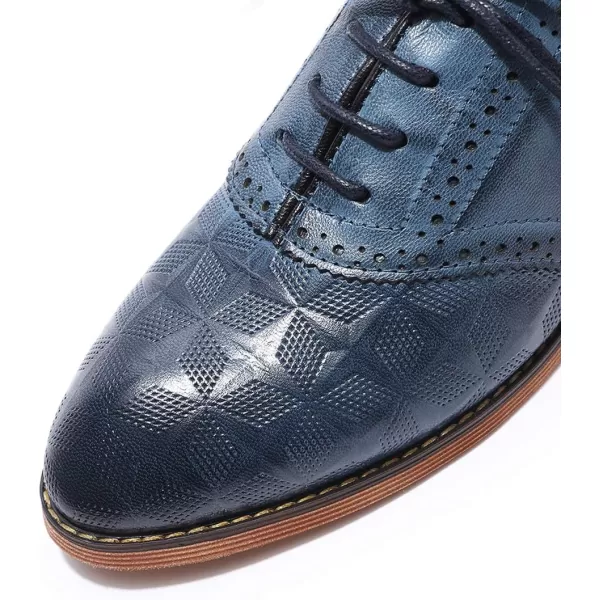 Mona flying Women's Comfortable Saddle Oxfords Brogue Lace-up Leather Shoes for Ladies