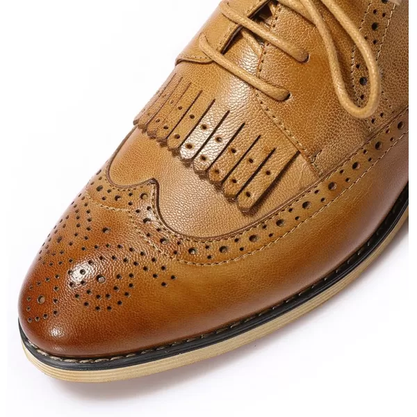Mona flying Women's Handcrafted Wingtip Oxfords Brogue Vintage Lace up Leather Shoes for Ladies
