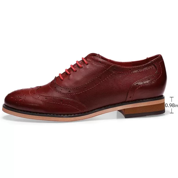 Mona flying Womens Leather Flat Oxfords Shoes for Women Perforated Lace-up Wingtip Vintage Brogues Shoes