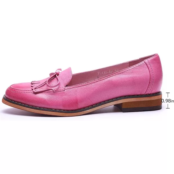 Mona flying Women's Leather Penny Loafer Casual Flat Shoes for Women Ladies