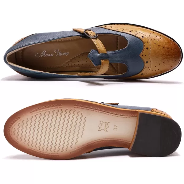 Mona flying Women's Leather Penny Loafer Casual Flat Shoes for Women Ladies