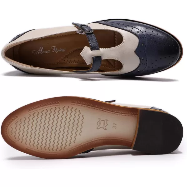 Mona flying Women's Leather Penny Loafer Casual Flat Shoes for Women Ladies
