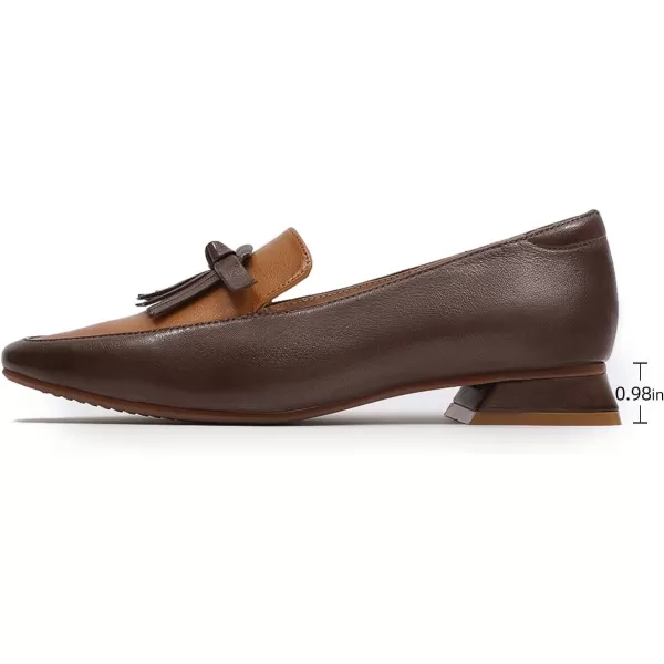 Mona flying Women's Leather Penny Loafer Casual Flat Shoes for Women Ladies