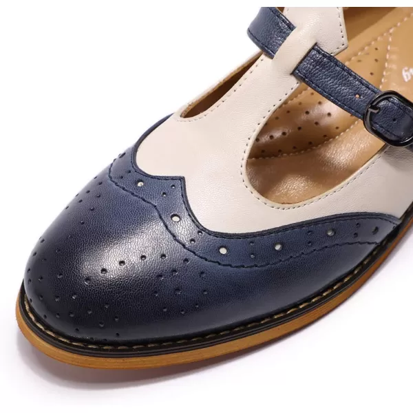 Mona flying Women's Leather Penny Loafer Casual Flat Shoes for Women Ladies