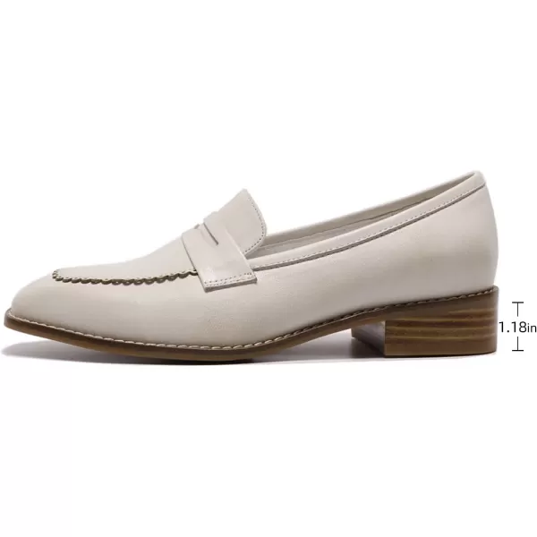 Mona flying Women's Leather Penny Loafer Casual Flat Shoes for Women Ladies