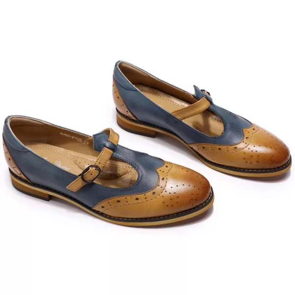 Mona flying Women's Leather Penny Loafer Casual Flat Shoes for Women Ladies