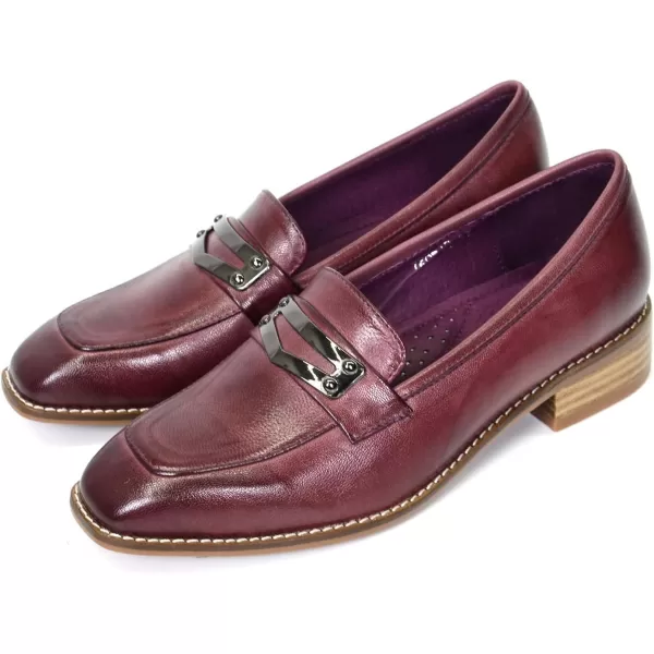 Mona flying Women's Leather Penny Loafer Casual Flat Shoes for Women Ladies
