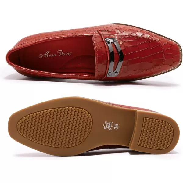 Mona flying Women's Leather Penny Loafer Casual Flat Shoes for Women Ladies