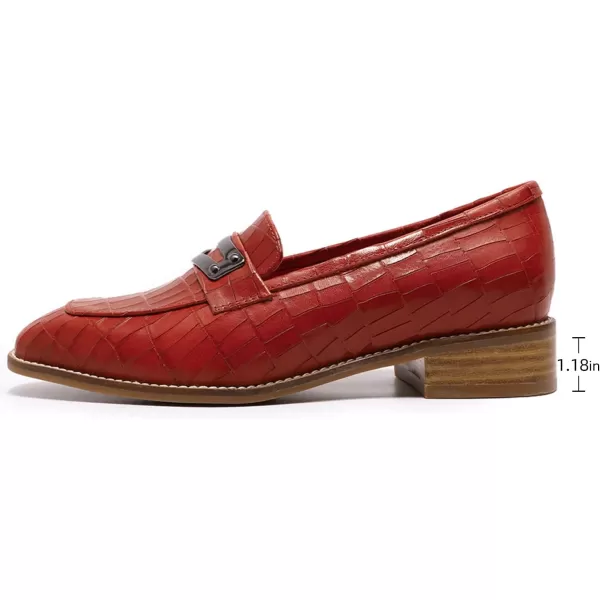 Mona flying Women's Leather Penny Loafer Casual Flat Shoes for Women Ladies